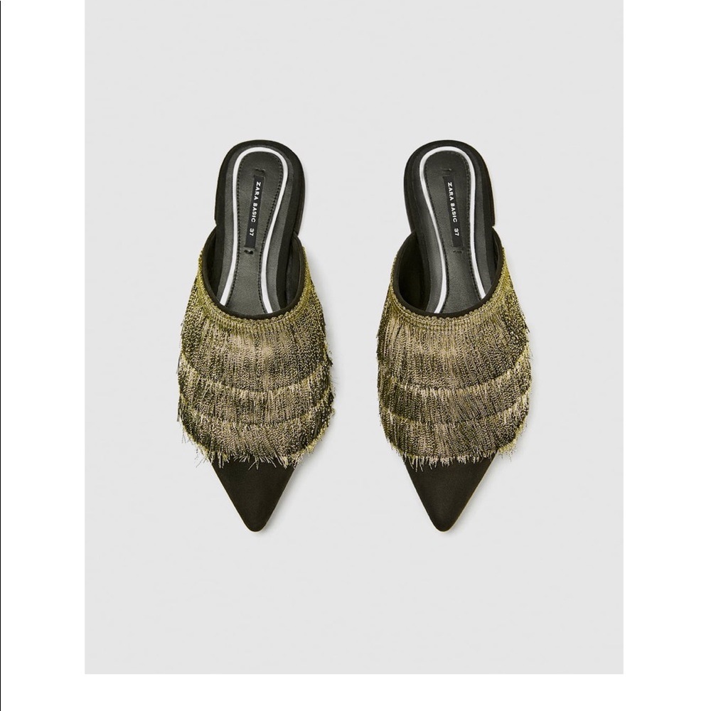 Zara Mules with Fringe NWT ready for Fall Sz: 36